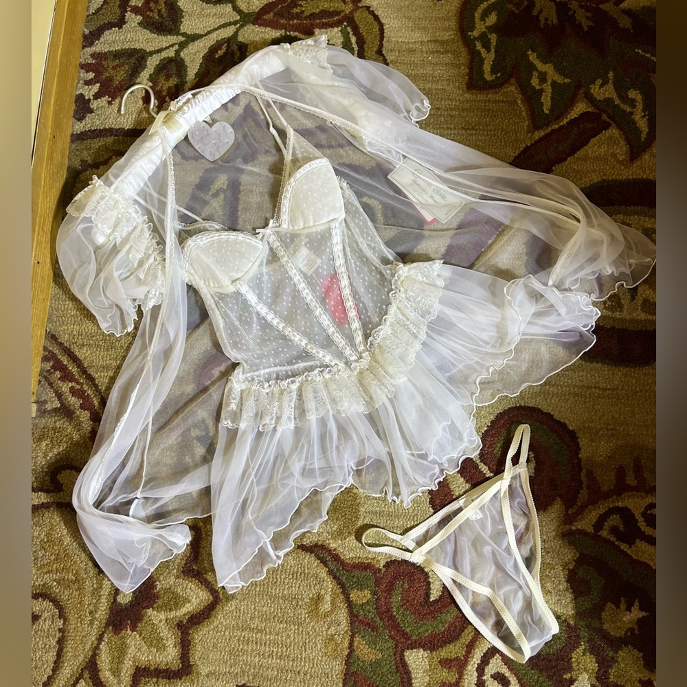 Vintage 80s CINEMA ETOILE size Medium Seductive Wear BabyDoll Bridal Sexy NEW - Picture 2 of 16